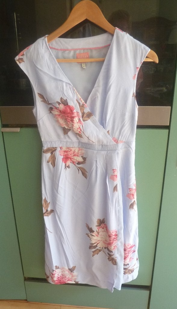 Joules mooi fleurig lichtblauw gevoerd Jurkje. Maat XS, Blauw, Joules, Ophalen of Verzenden, Zo goed als nieuw