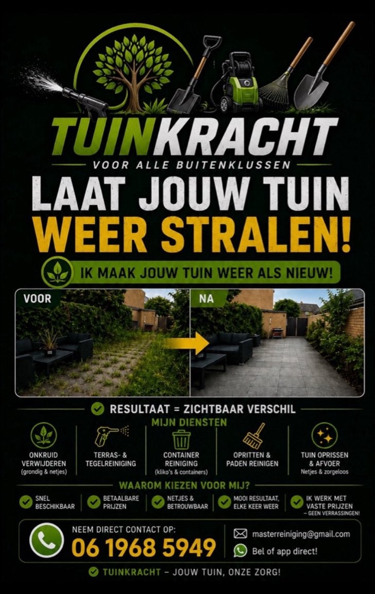 Tuinkracht | Onkruid verwijderen & tuinonderhoud