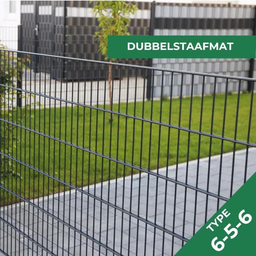 Dubbelstaafmatten pakket 20 meter 6-5-6 143 cm hoogte, Tuin en Terras, Tuinhekken en Hekwerk, Nieuw, Dubbelstaafmat hekwerk, IJzer