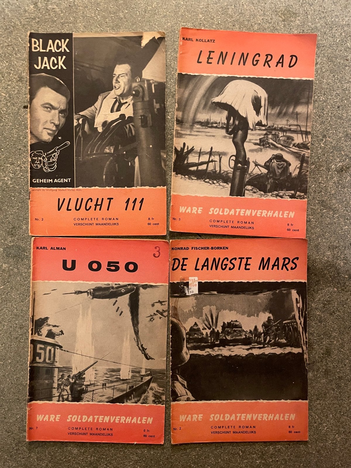 4x Oude Soldatencover Romans: Black Jack, Leningrad, U 050, Boeken, Ophalen of Verzenden, Tweede Wereldoorlog, Gelezen, Overige onderwerpen