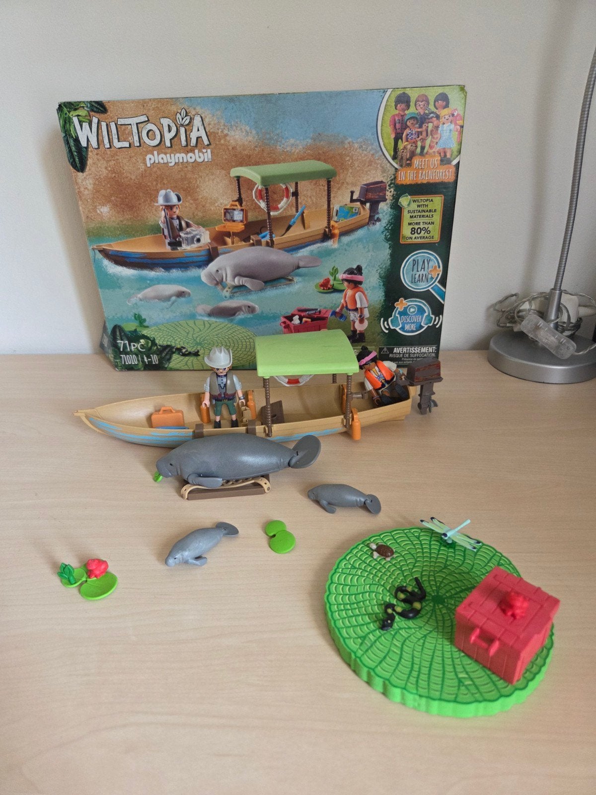 Playmobil Wiltopia 71010 Onderzoeksboot met Zeekoeien, Wild life, Complete set, Ophalen of Verzenden, Zo goed als nieuw