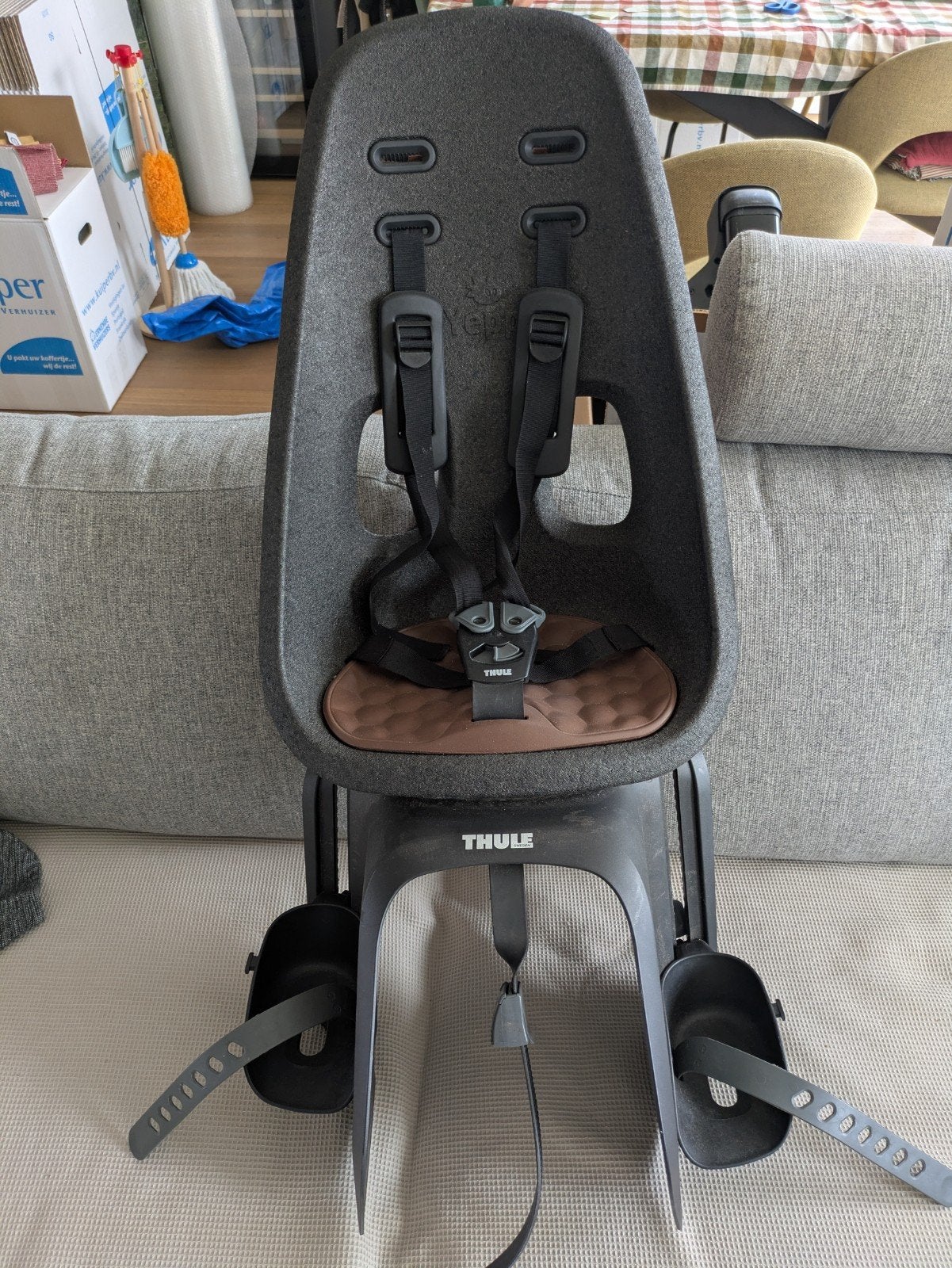child sit bike Thule Yepp Nexxt 2 Maxi, Ophalen, Achterzitje, Voetsteuntjes, Zo goed als nieuw
