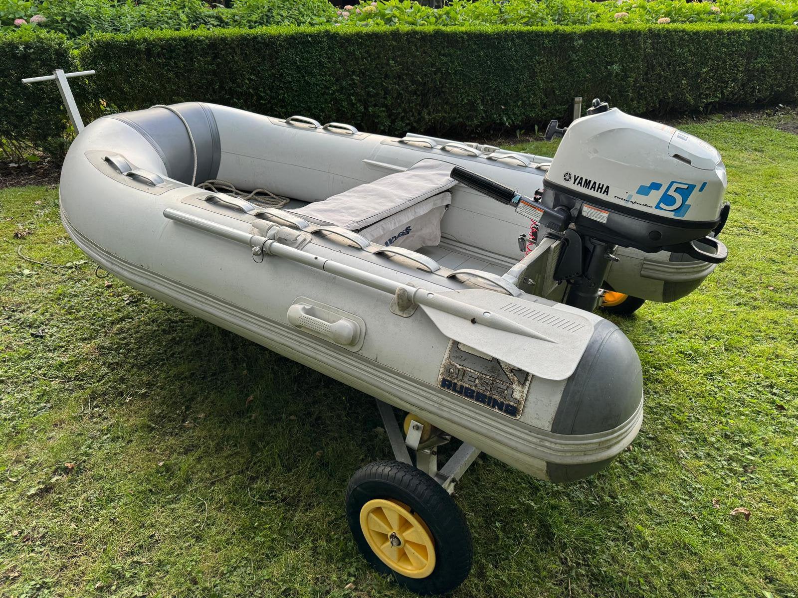 Diesel Rubbing rubberboot + Yamaha 5PK + trailer, Watersport en Boten, Ophalen, Gebruikt, Motor en Techniek, Motorboot