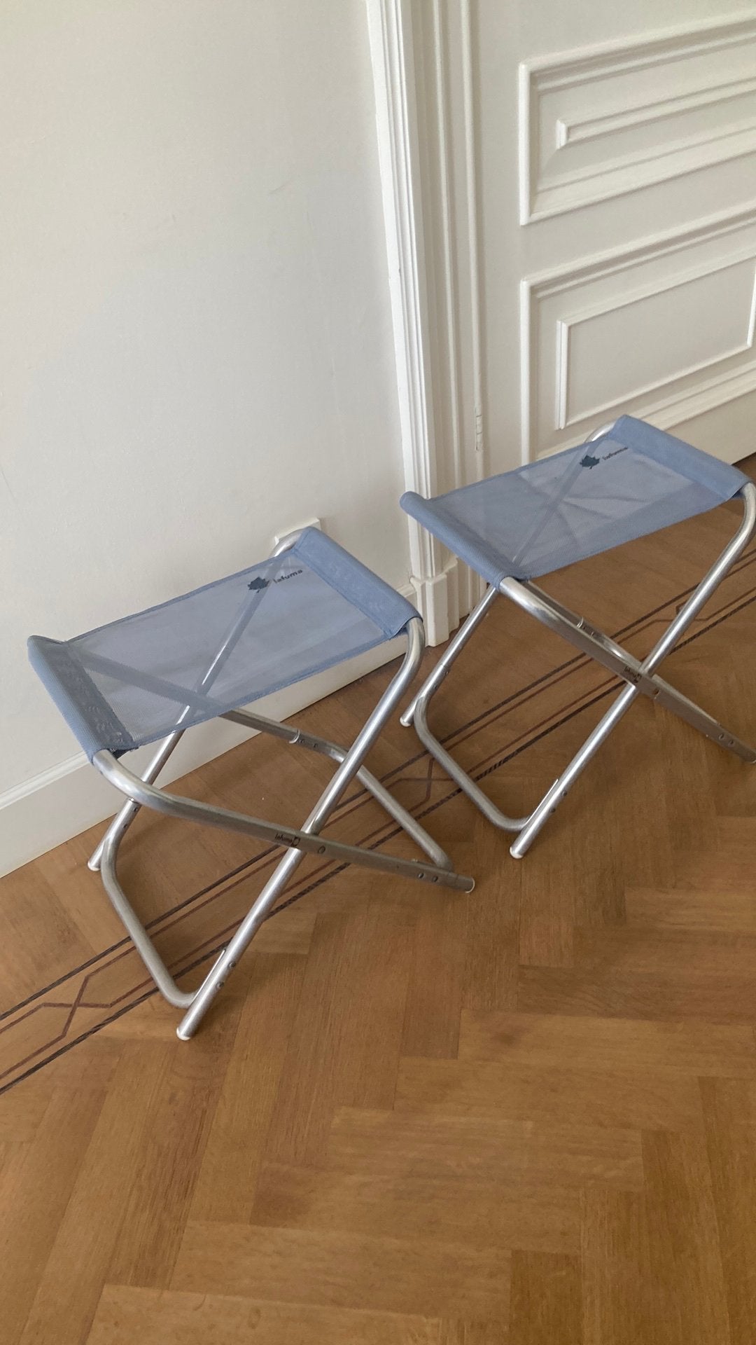 Set van 2 Lafuma krukjes, Ophalen, Zo goed als nieuw, Campingstoel