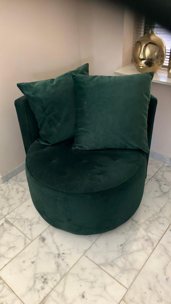 Mooie groene fauteuil, Huis en Inrichting, Fauteuils, Ophalen, Zo goed als nieuw, 75 tot 100 cm, 50 tot 75 cm