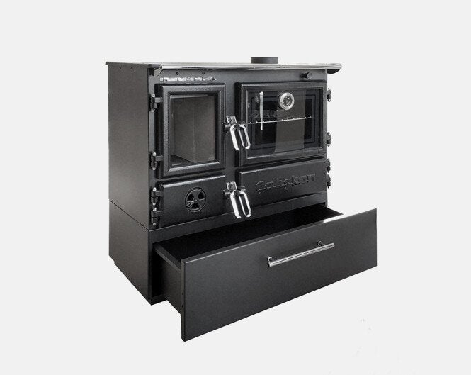 Stalen Houtkachel met oven en lade | ÇALIŞKAN Model 214 7kw, Niet ingevuld, Niet ingevuld, Ophalen of Verzenden, Vrijstaand