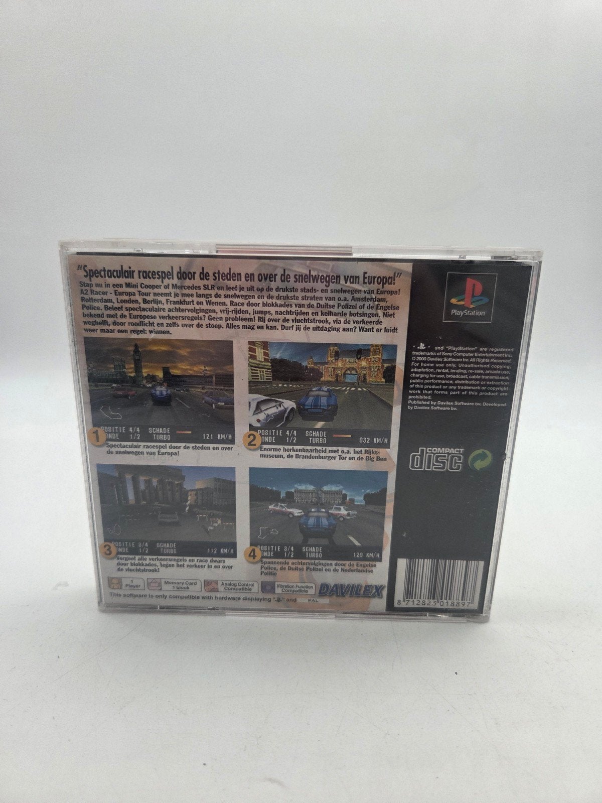 A2 Racer Europa Tour PlayStation 1 (PS1) PAL, Gebruikt, Davilex, 1 speler, Eén computer