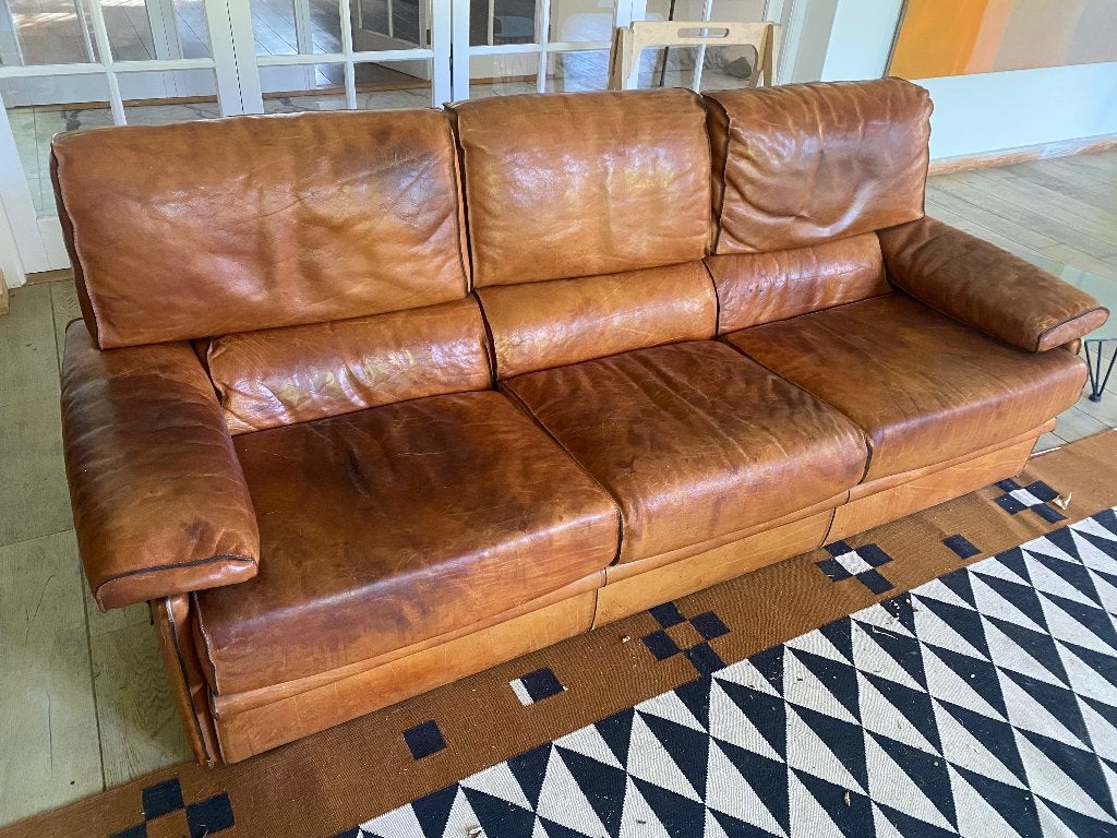 Leren design bank Arcon Italia, Ophalen, Gebruikt, Minder dan 75 cm, Vintage