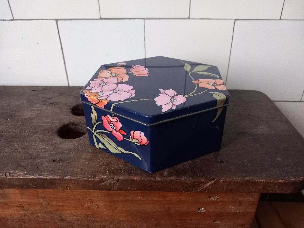 mooi brocante blik, vintage koekblikje trommeltje Frankrijk, Ophalen