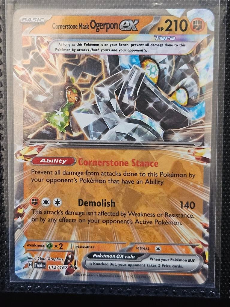 Pokemon Cornerstone Mask Ogerpon 112/167 Twilight Masquerade, Ophalen of Verzenden, Zo goed als nieuw, Losse kaart, Foil