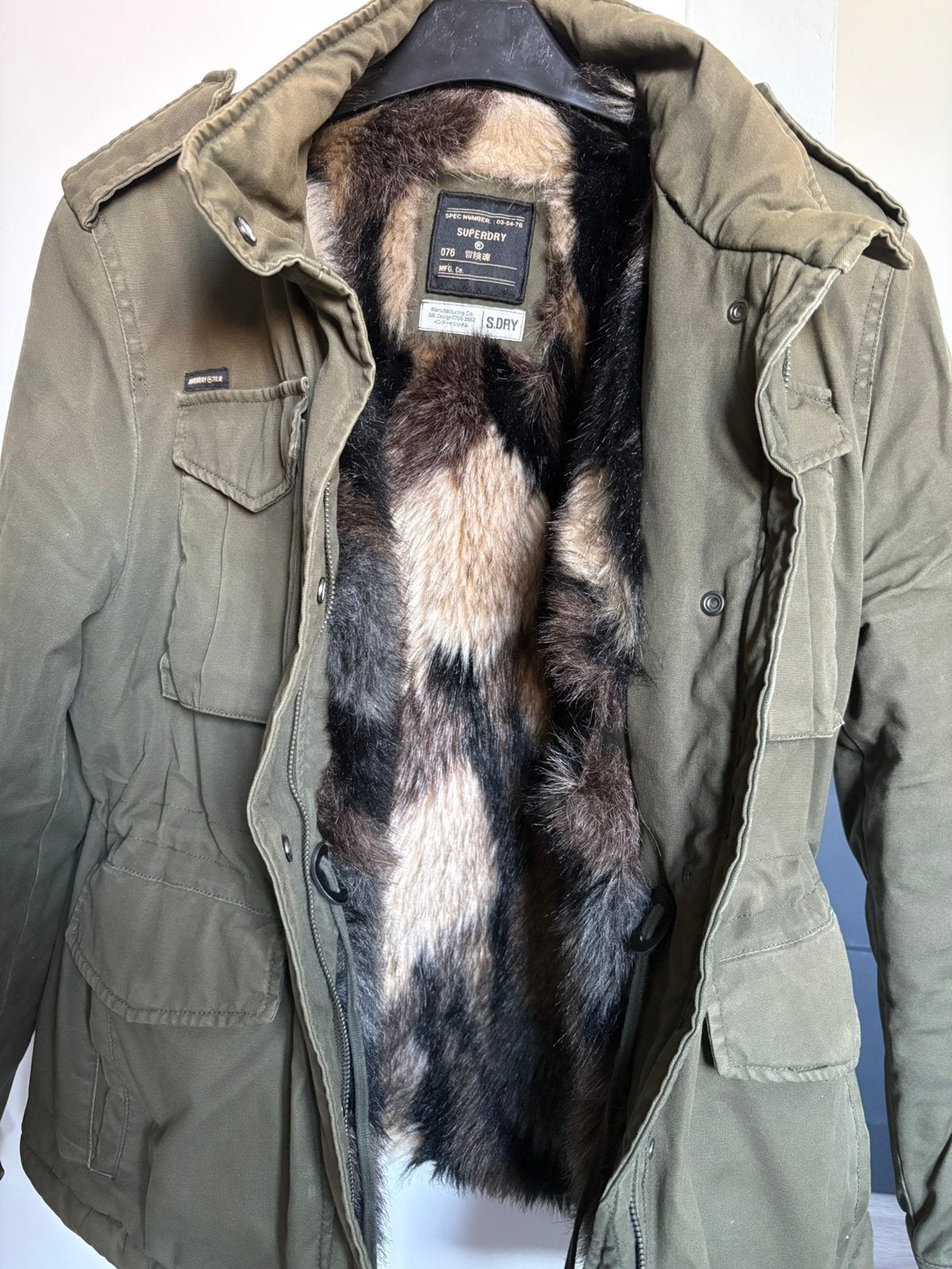 Unieke gave Superdry winterjas maat M, Ophalen of Verzenden, Gedragen, Maat 38/40 (M), Groen