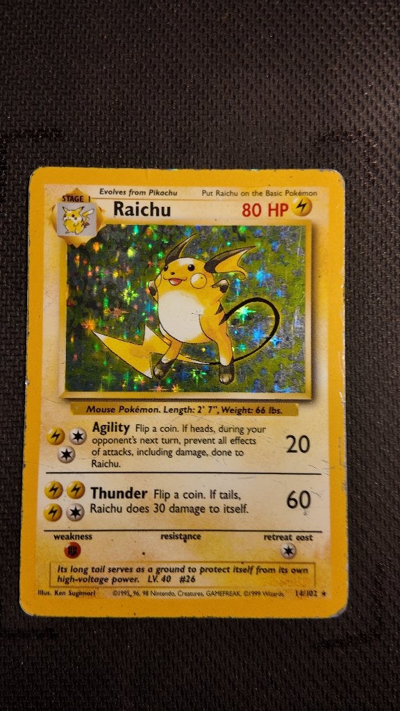 Raichu 14 Base | Pokemon kaart, Ophalen, Zo goed als nieuw, Losse kaart, Foil
