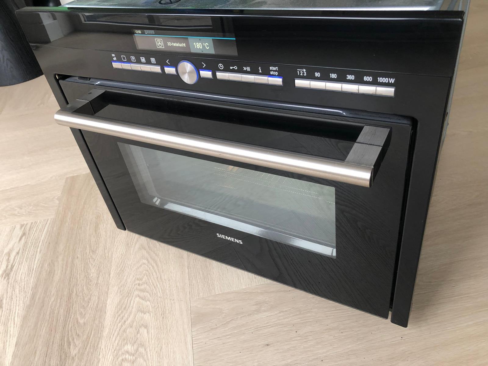 Te Koop Luxe Black Siemens Zelfreinig Combi Oven Magnetron, Ophalen, Siemens, Oven met grill, Inbouw