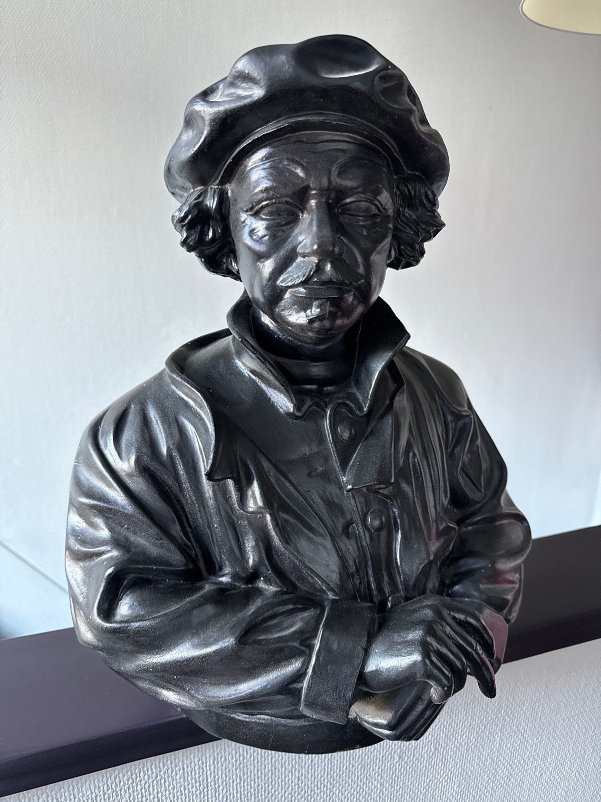 Vintage Buste van Rembrandt van Rijn - Zwart, Ophalen, Buste, Overige materialen, Man