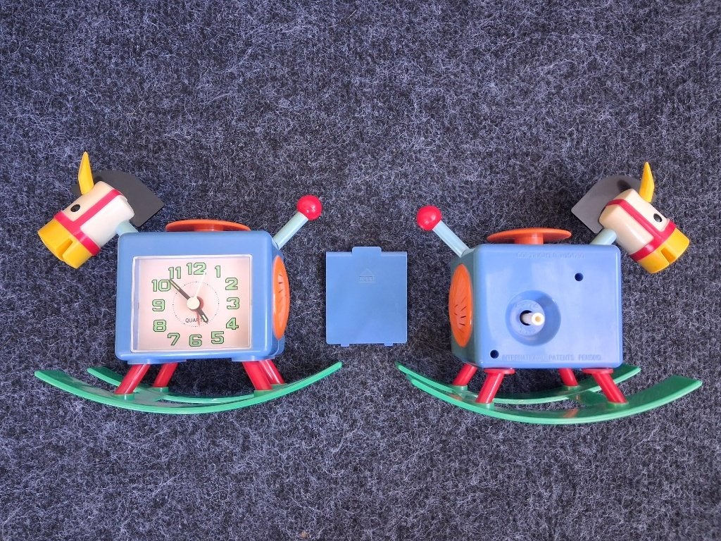Vintage rocking pony alarm clock, Ophalen, Zo goed als nieuw, Tv, Gebruiksvoorwerp