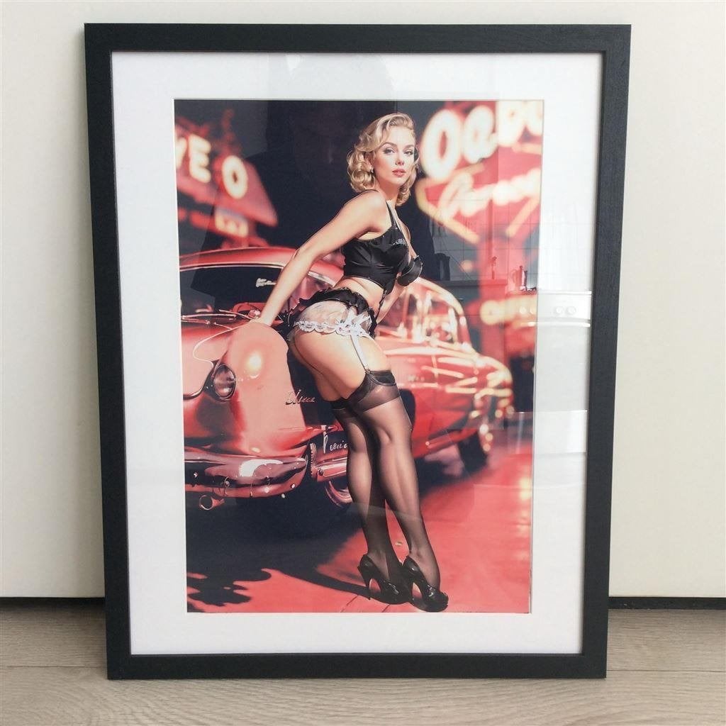 40x50cm Retro Las Vegas Pin up auto Affiche Poster, Verzenden, Nieuw, A1 t/m A3, Film en Tv