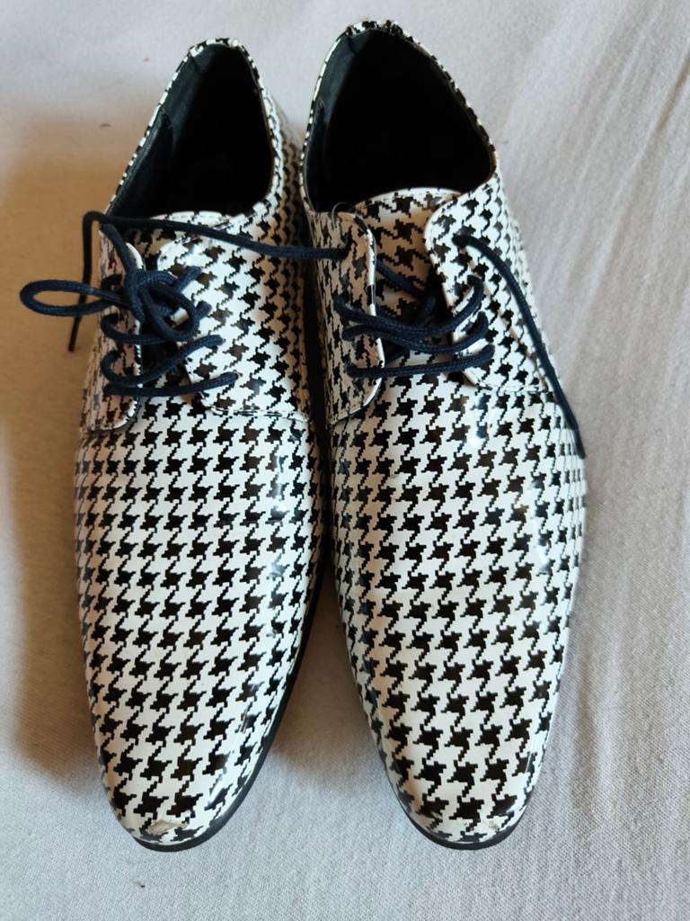Dobell Veterschoenen Zwart-Wit Pied-de-Poule Maat 44, Dobell, Zwart, Ophalen of Verzenden, Gedragen