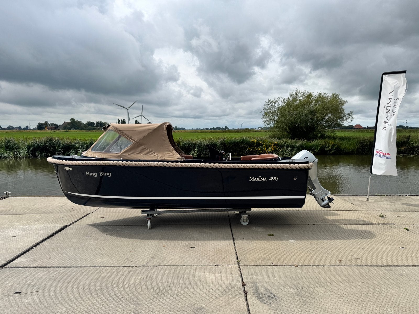 Maxima 490 Sloep met Honda 20 PK Buitenboordmotor, Watersport en Boten, 1.90 meter, Zo goed als nieuw, Buitenboordmotor, Maxima