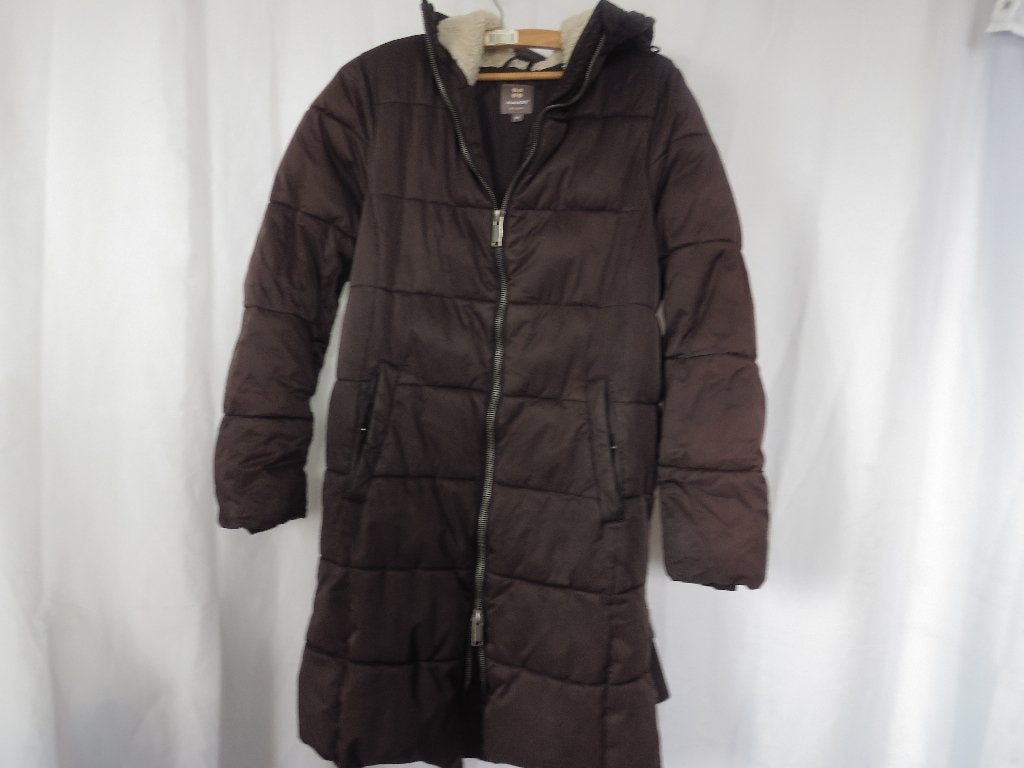 lange d. bruine puffer jas mt 38 Manor, Kleding | Dames, Jassen | Winter, Maat 38/40 (M), Bruin, Ophalen of Verzenden, Gedragen