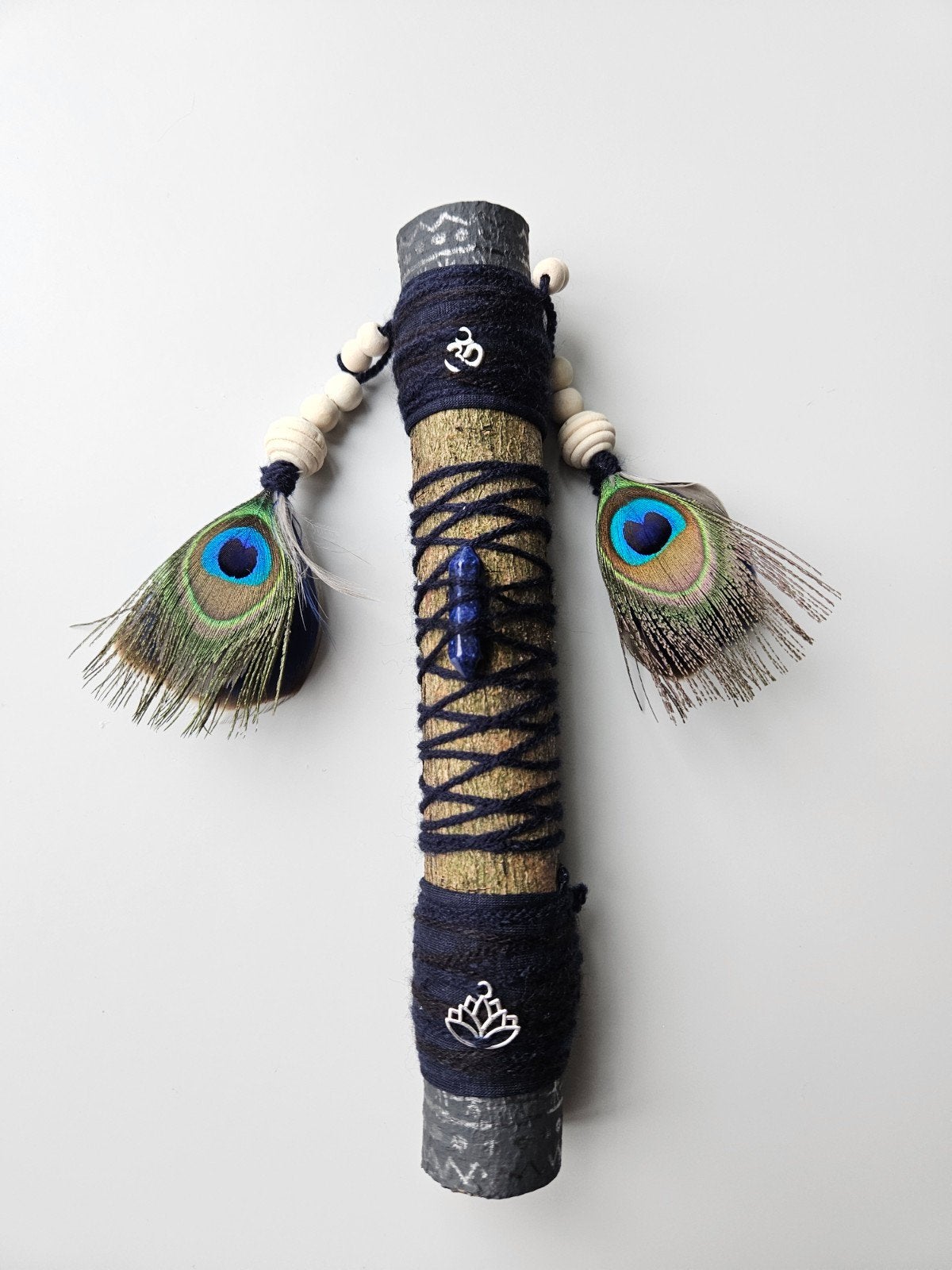 talking stick blauw lapis lazuli Smudge reiki sjamaan, Ophalen of Verzenden