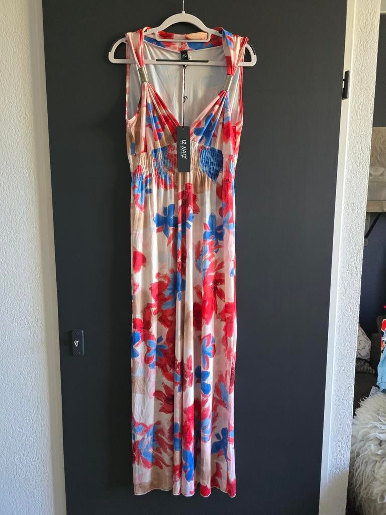 Nieuw iz naiz jurk blauw rood L, Ophalen of Verzenden, Nieuw, Blauw