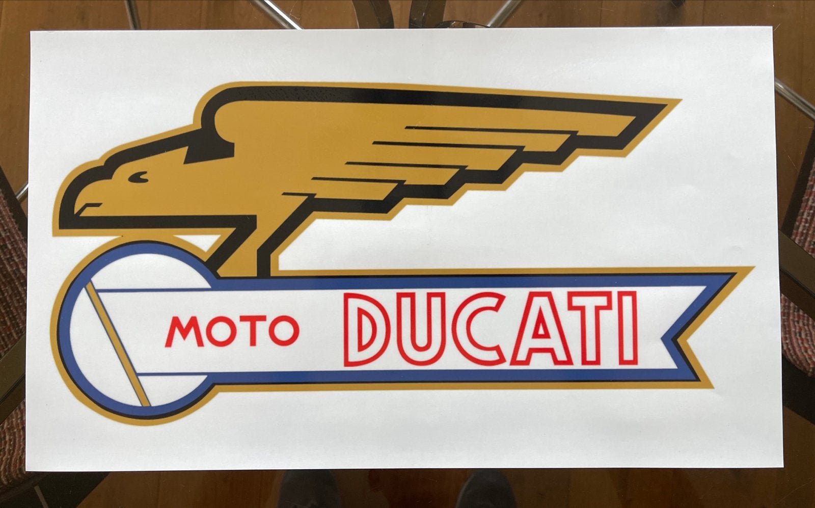 Moto Ducati XXL Sticker transparante ondergrond Adelaar Logo, Ophalen of Verzenden