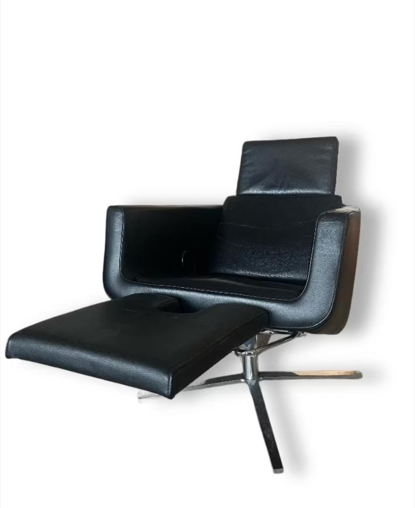 FSM Pavo Relax fauteuil leer - p/stk, Ophalen, Zwart, Zo goed als nieuw, Eén