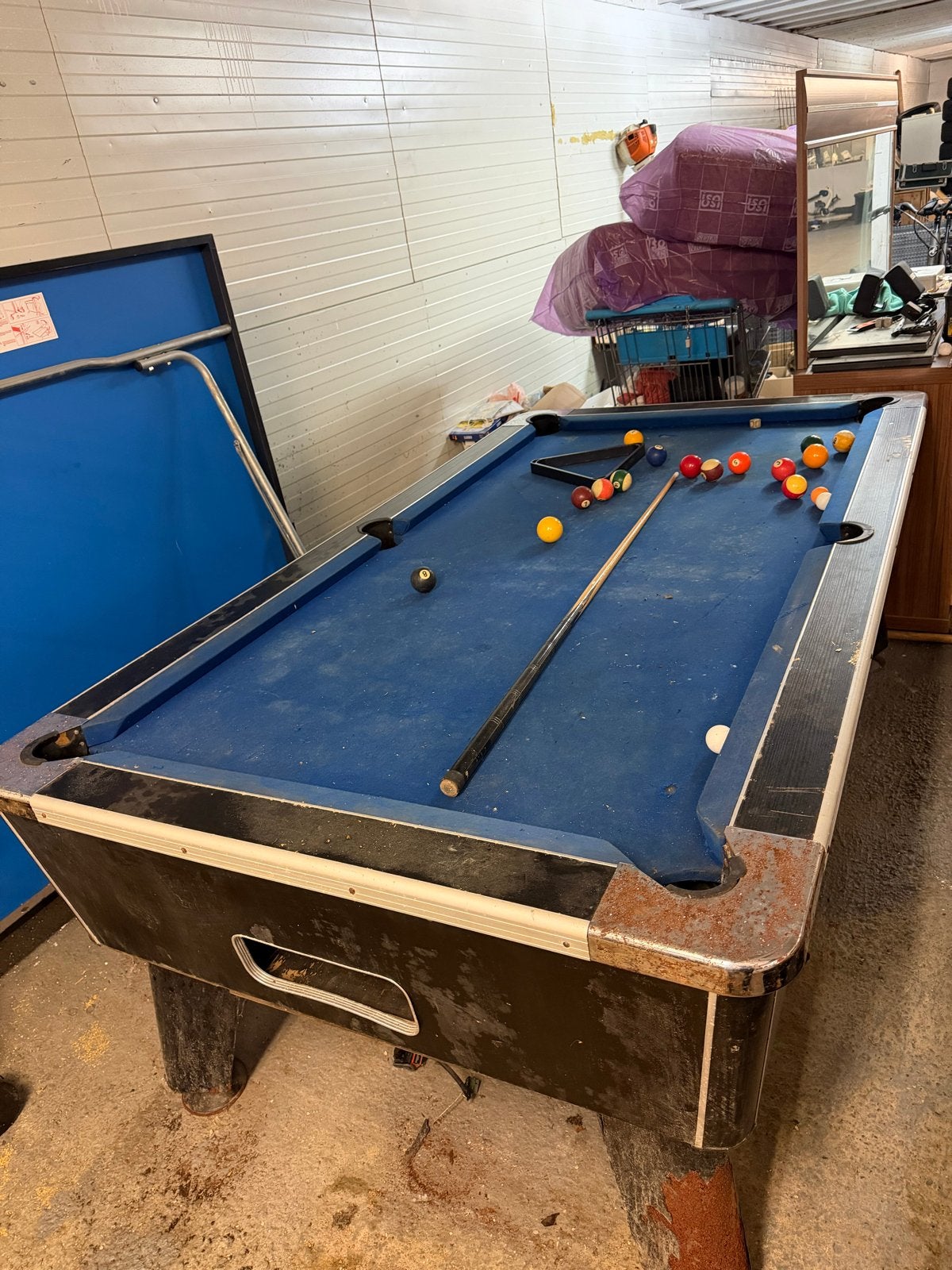Gebruikte Pooltafel met Ballen en Keu, Ophalen, Gebruikt, Pooltafel