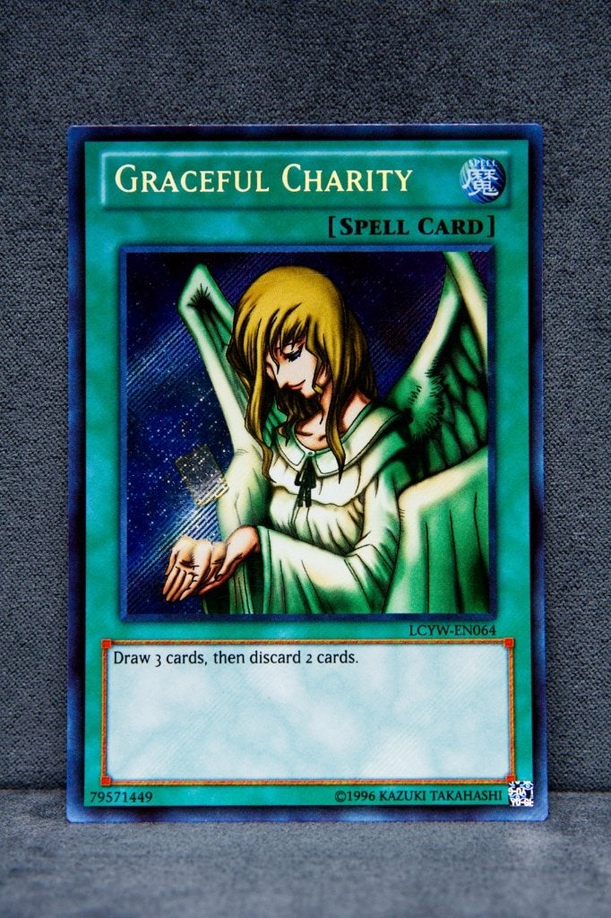 Yu-Gi-Oh! Graceful Charity LCYW-EN064 Secret Rare NM, Ophalen of Verzenden, Zo goed als nieuw, Losse kaart, Foil