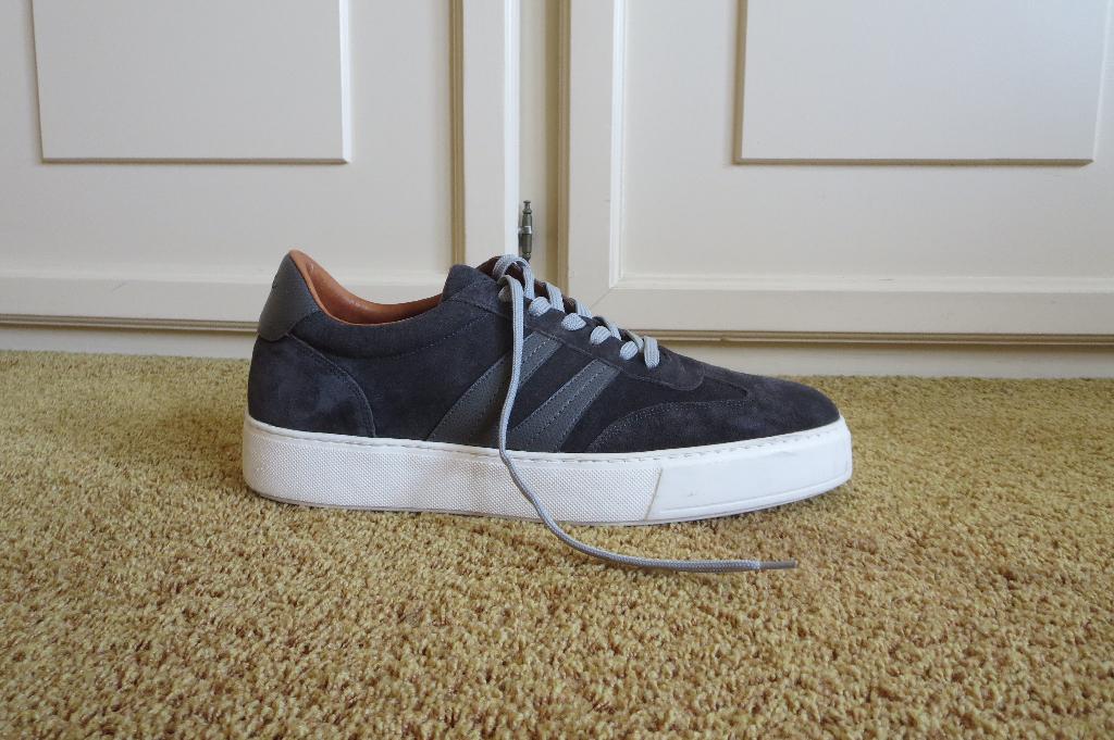 VAN LIER - leren sneakers - heren - donkergrijs - maat 46, Kleding | Heren, Schoenen, Overige kleuren, Van Lier, Ophalen of Verzenden