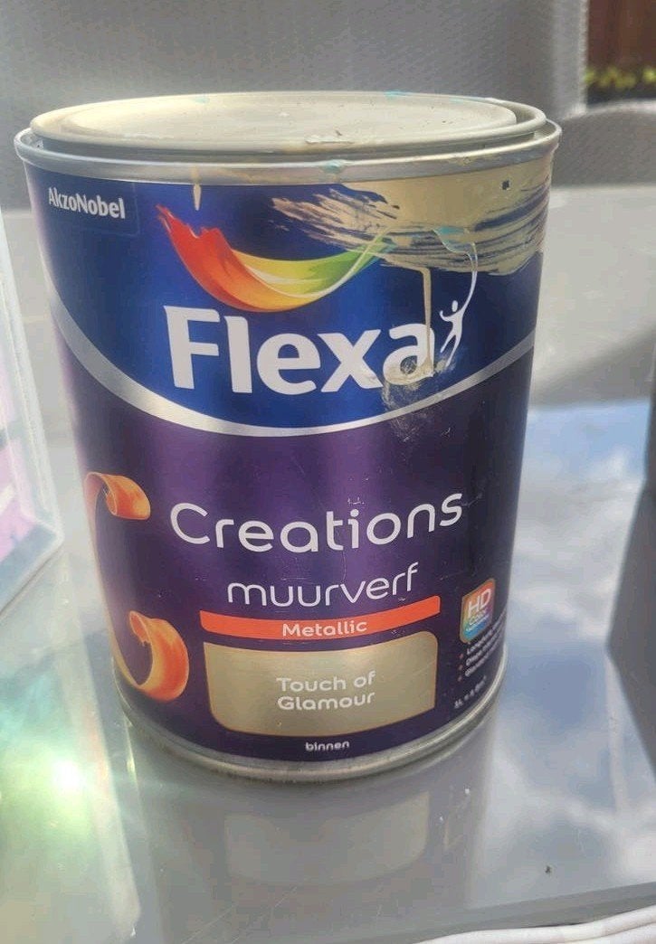 Flexa Creations Muurverf Metallic Touch of Glamour geopend, Gebruikt, Overige kleuren, Ophalen of Verzenden, Verf