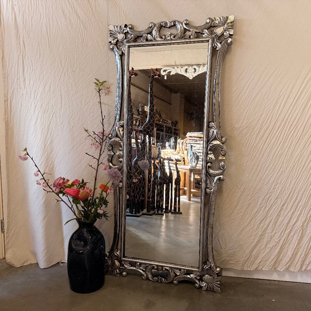 barok spiegel houten lijst - 170 x 80 cm - Bij TTM Wonen