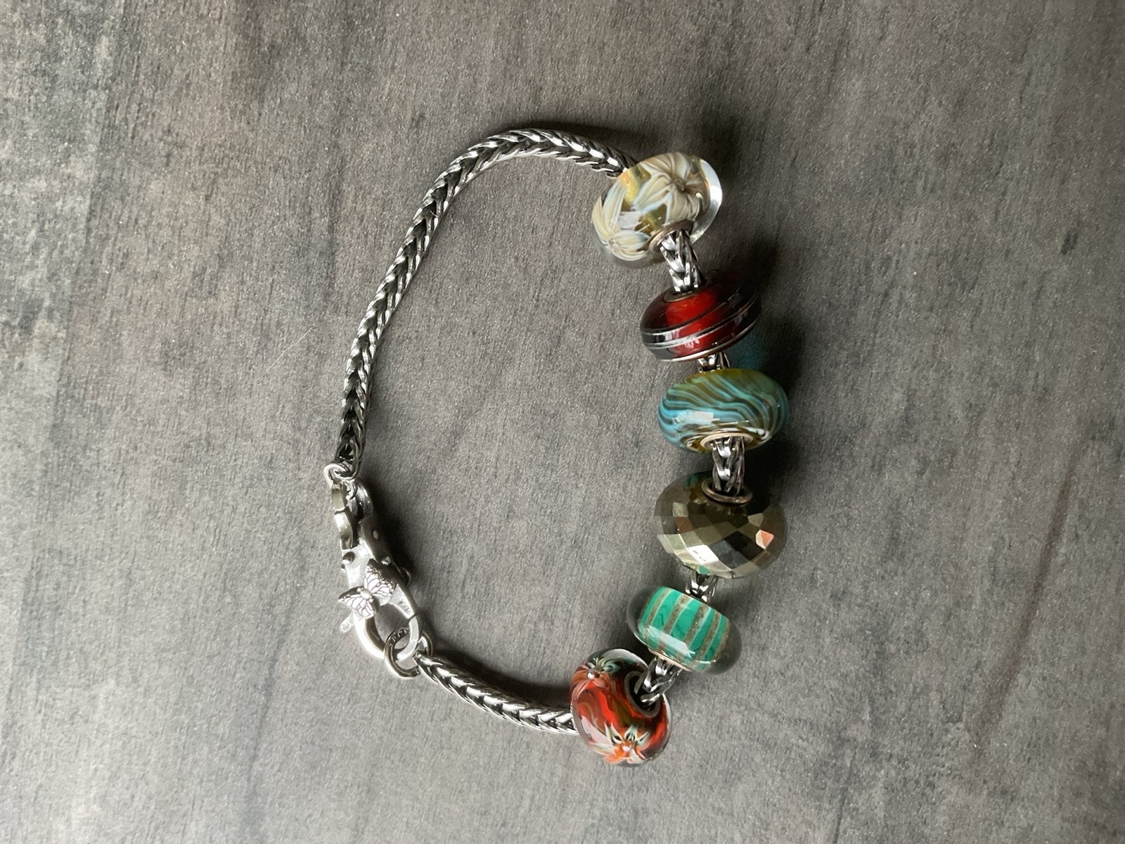 Trollbeads Armband met 6 Kralen - 19cm, Sieraden, Tassen en Uiterlijk, Verzenden, Nieuw, Overige kleuren
