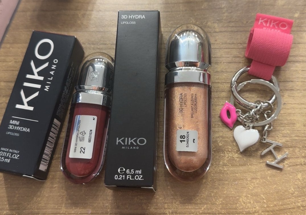 KIKO Lipgloss Set: Mini, Fullsize & Sleutelhanger, Lippen, Nieuw, Ophalen of Verzenden, Make-up