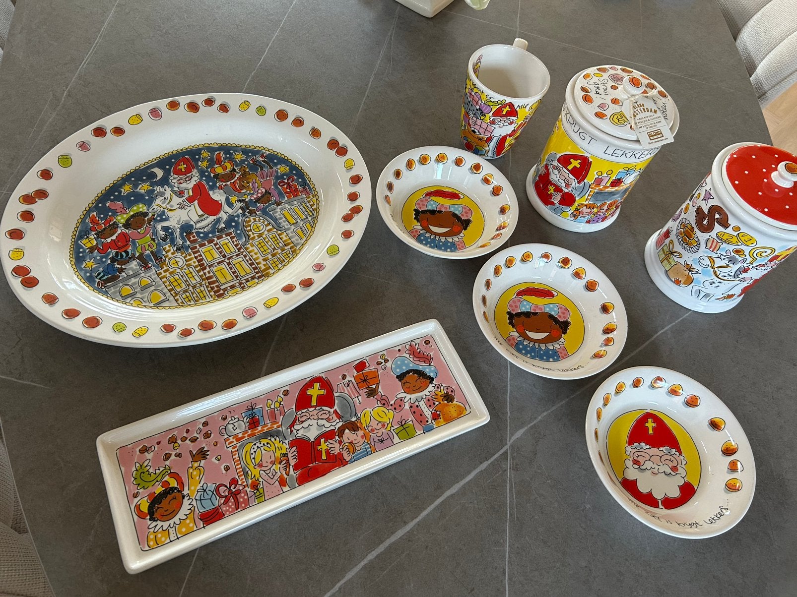 Blond amsterdam sinterklaas servies oude lijn, Ophalen of Verzenden, Nieuw, Aardewerk, Schaal of Schalen