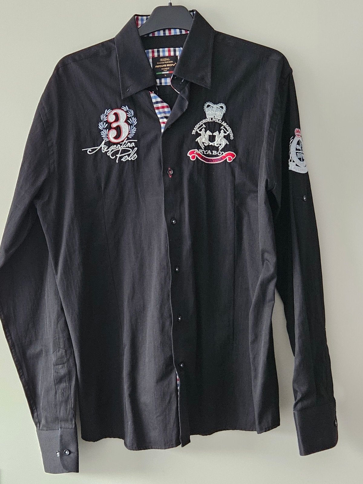 Arya Boy Heren Overhemd Zwart - Maat L, Kleding | Heren, Zwart, Zo goed als nieuw, Halswijdte 41/42 (L), Ophalen