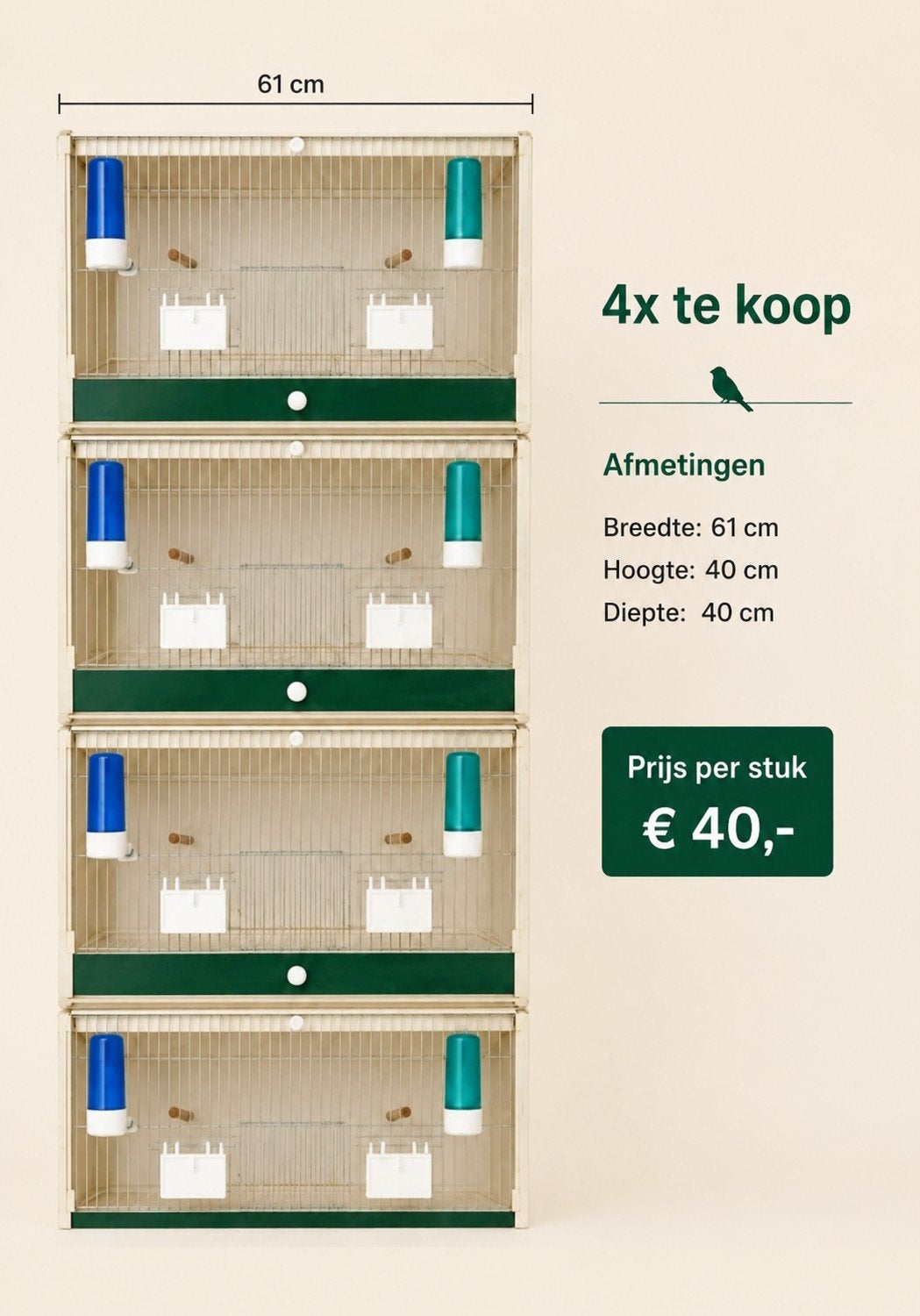 4 heesakker broedkooien, Ophalen, Kunststof, Broedkooi of Kweekkooi