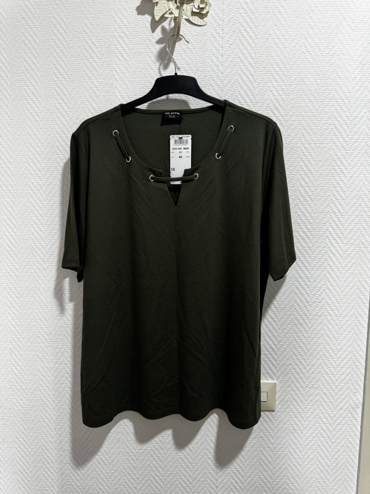 Via Appia shirt maat 48, Verzenden, Nieuw, Maat 46/48 (XL) of groter, Groen