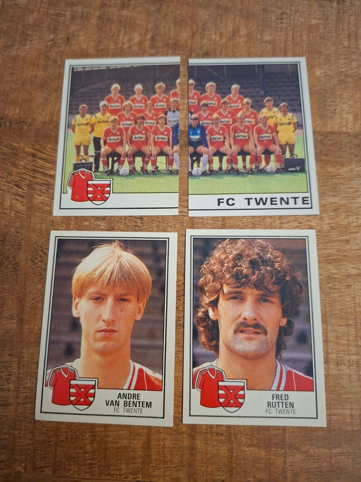 FC Twente Panini Voetbal 1985 - 4 originele plaatjes, Ophalen of Verzenden, Zo goed als nieuw, F.C. Twente, Poster, Plaatje of Sticker