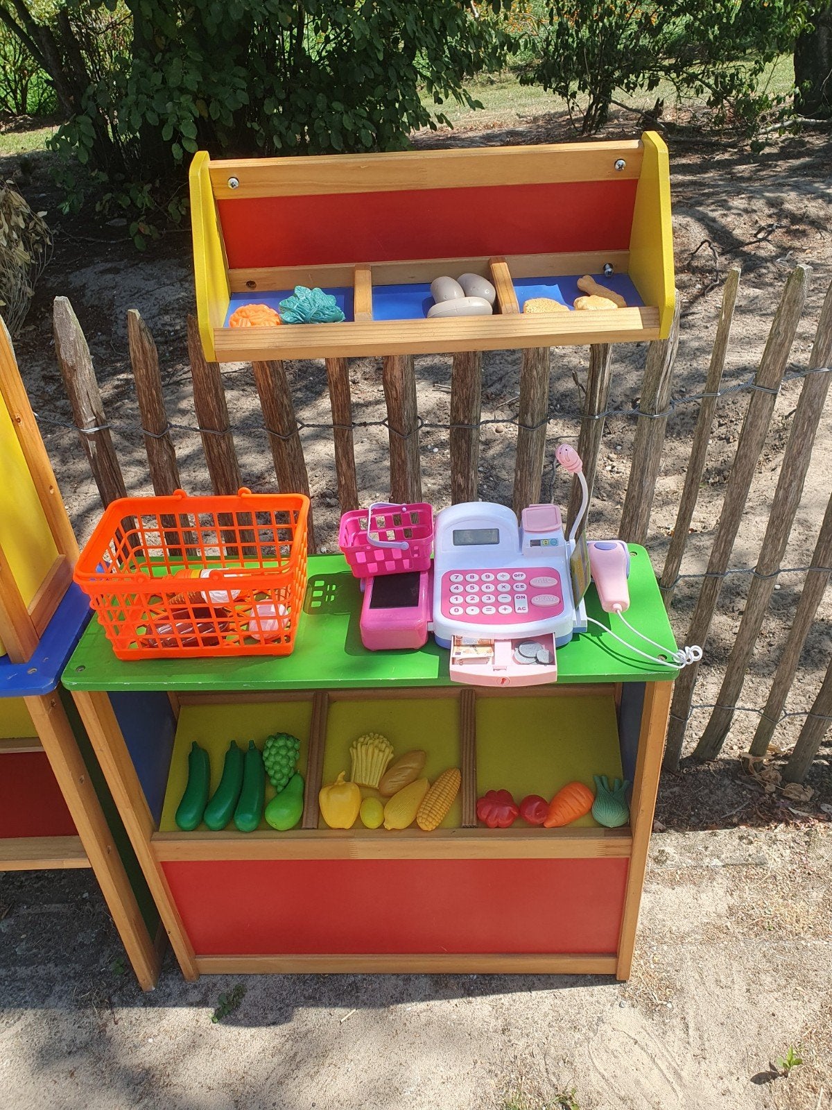 Houten Speelgoedwinkel met Kassa en boodschappen, Ophalen of Verzenden, Gebruikt, Jongen of Meisje