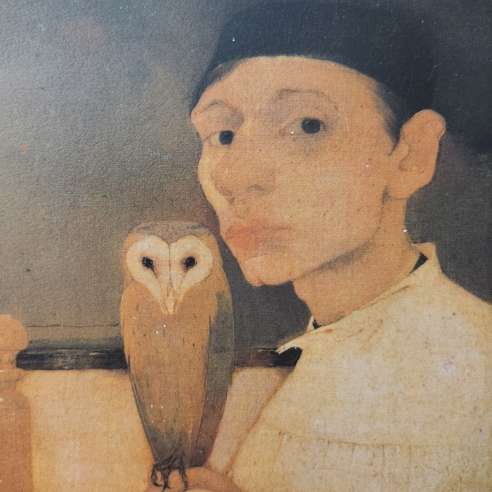 Kunstkaart Jan Mankes - Zelfportret met uil (1911), Verzenden, 1980 tot heden, Ongelopen, Cultuur en Media