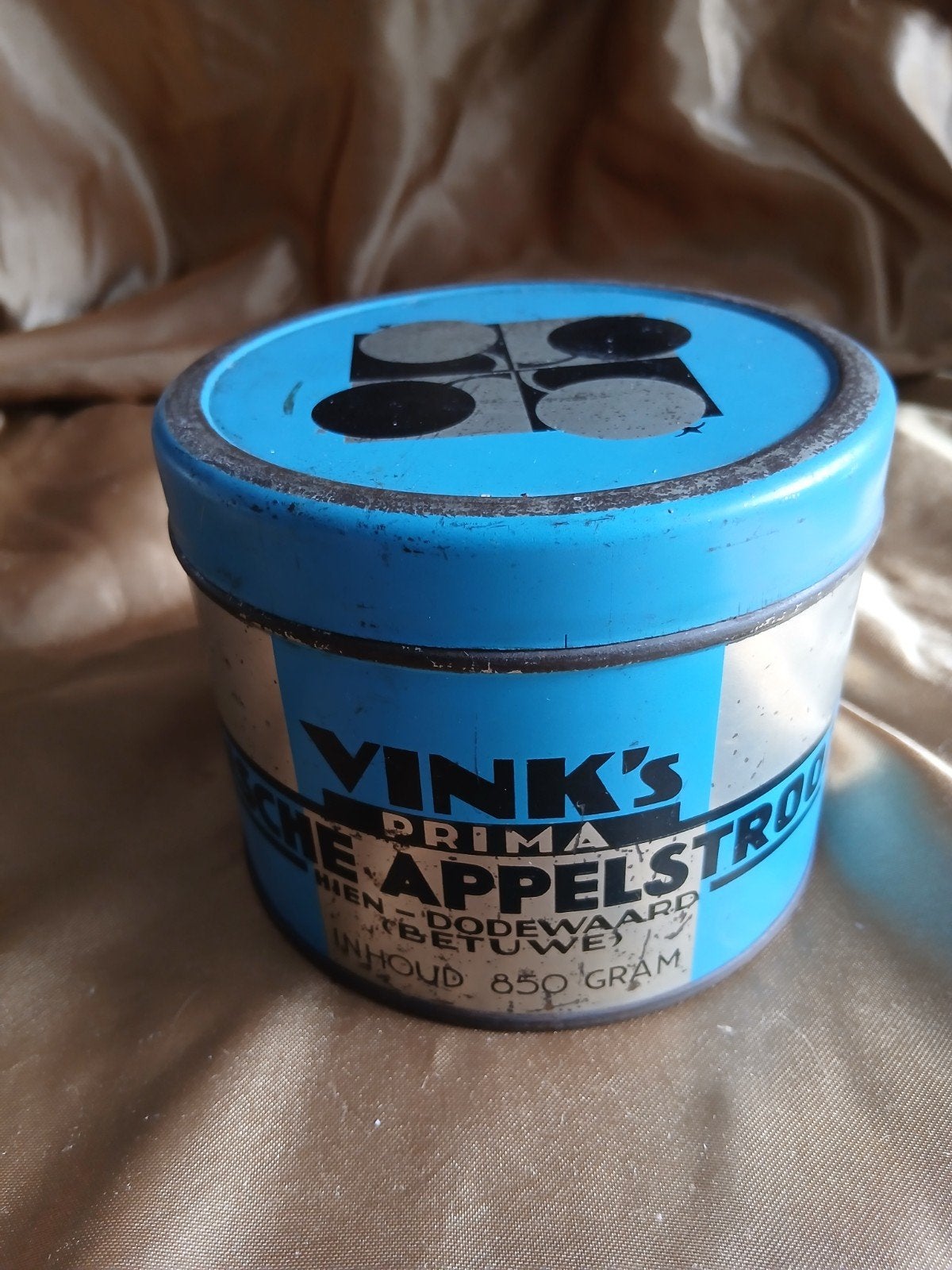 vink,s appelstroopblik kleur blauw, Ophalen of Verzenden