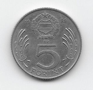 Hongarije 5 forint 1989 KM# 635, Verzenden, Hongarije, Losse munt