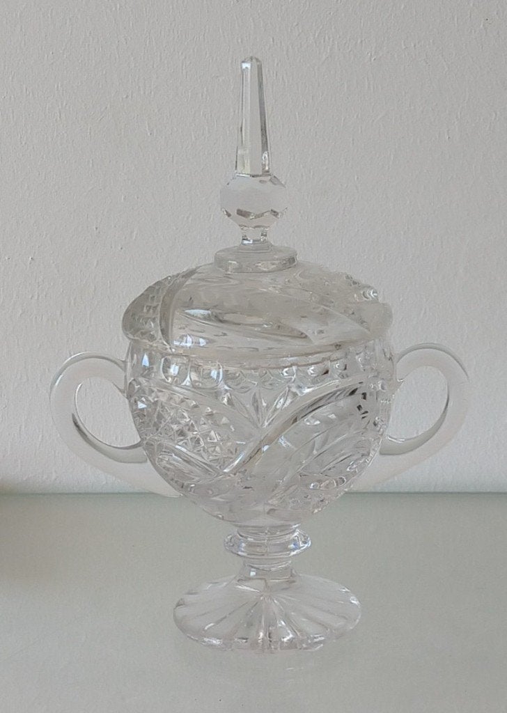 suikerpot / snoeppot / bonbonniere,  kristalglas, volgnr 60, Antiek en Kunst, Antiek | Glas en Kristal, Ophalen of Verzenden
