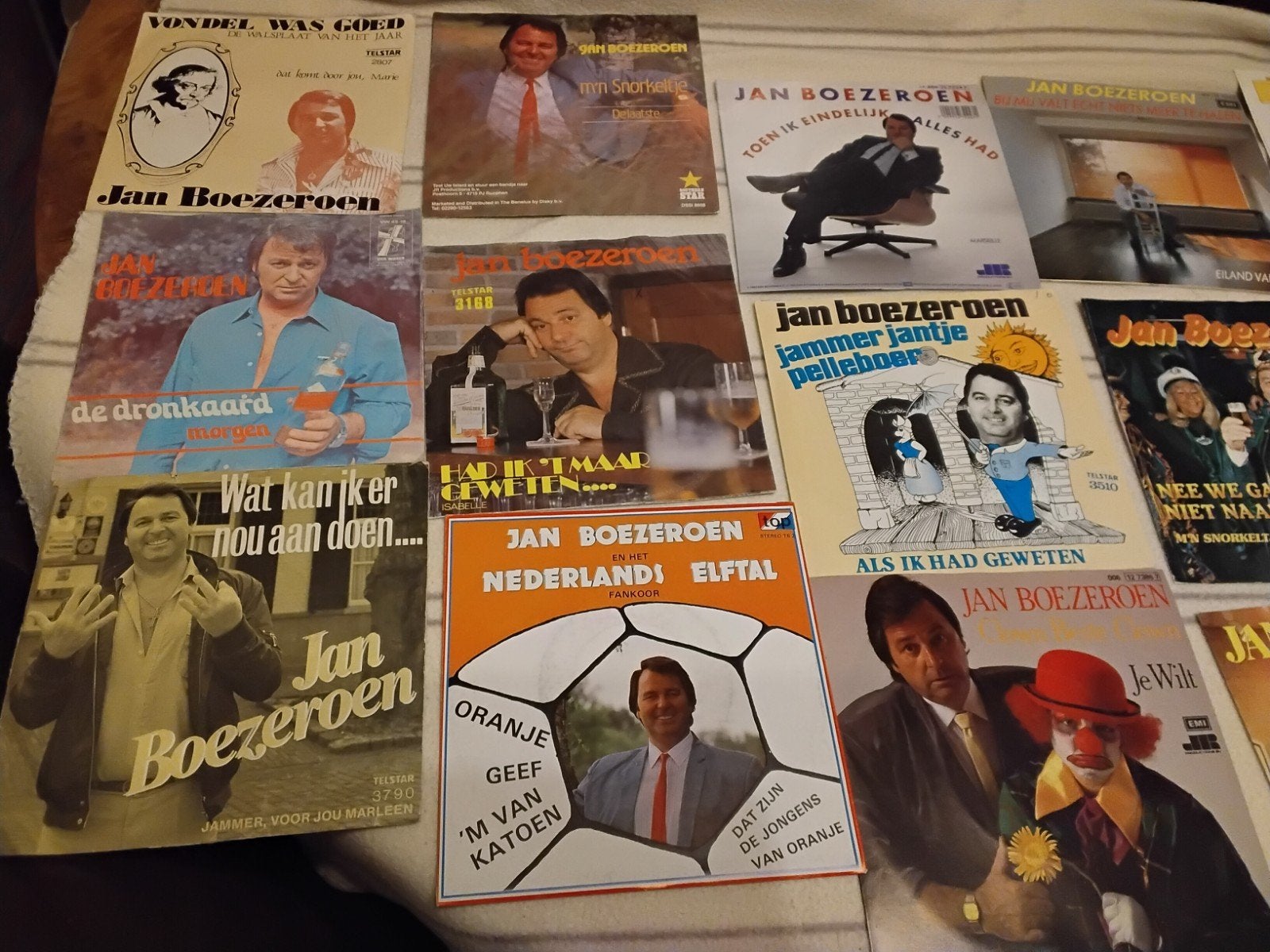 Partij singles vinyl Jan Boezeroen verzameling singles, Verzenden, Gebruikt, Overige formaten, Levenslied of Smartlap