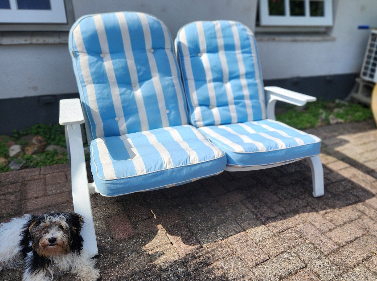 Triconfort ligbedden met kussens, 130cm breed, Tuin en Terras, Tuinsets en Loungesets, Ophalen, Gebruikt, Bank, 2 zitplaatsen