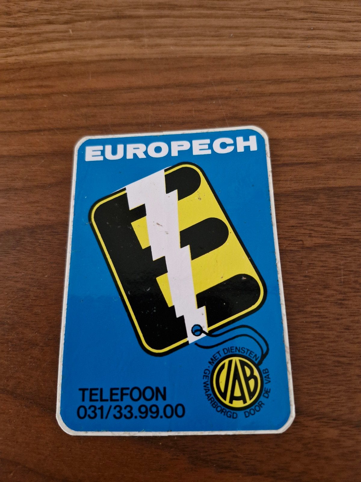 309 Vintage Europech VAB sticker - Auto/Motor, Ophalen of Verzenden, Gebruikt, Auto of Motor