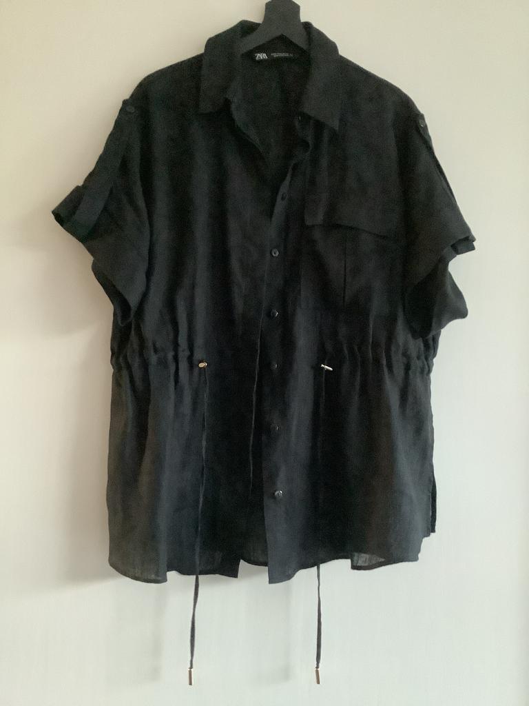 Zara linnen blouse maat S, Verzenden, Zo goed als nieuw, Maat 36 (S), Zwart