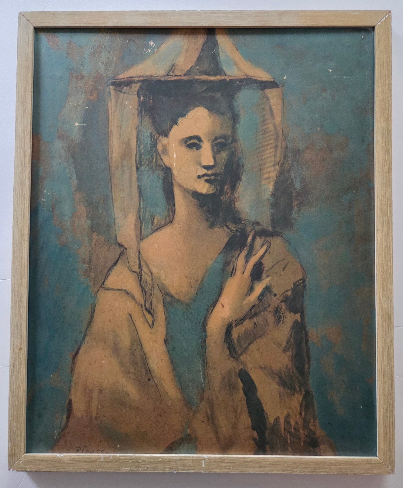 Picasso. Vrouw van Mallorca. Kunstdruk. Drukgesigneerd., Ophalen of Verzenden