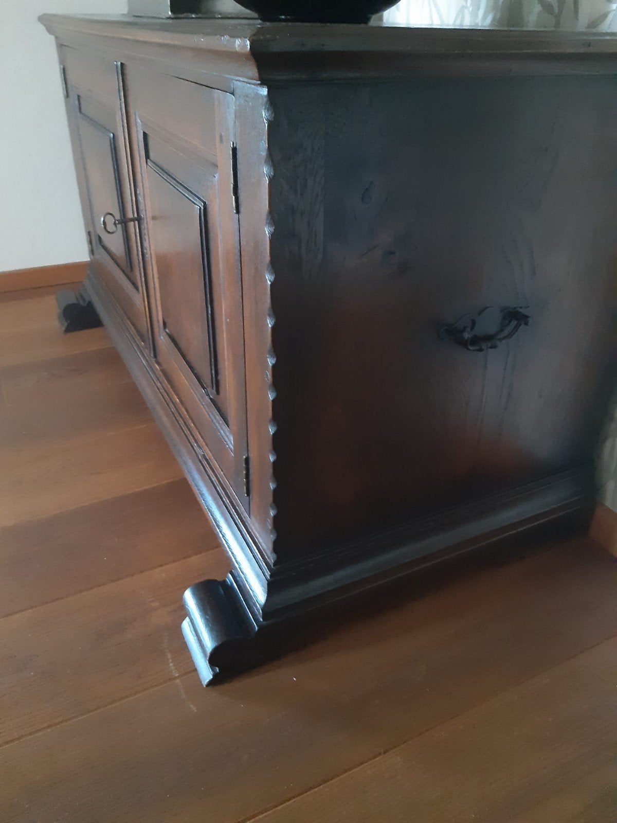 Antiek eiken dressoir met twee deuren,  1.13L,0.52B,, Ophalen of Verzenden